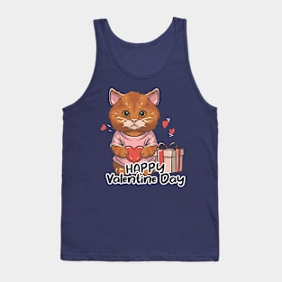 Cat Celebrate Valentine Day Tank Top